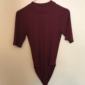 Maroon/black Striped One Piece